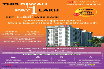 Get assured gold coin on spot booking at Svamitva Emerald Square in Bangalore